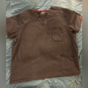 Men’s Scrub Dickies Scrubs for Men, V-Neck Top in Soft Brushed Poplin Gray 3XL
